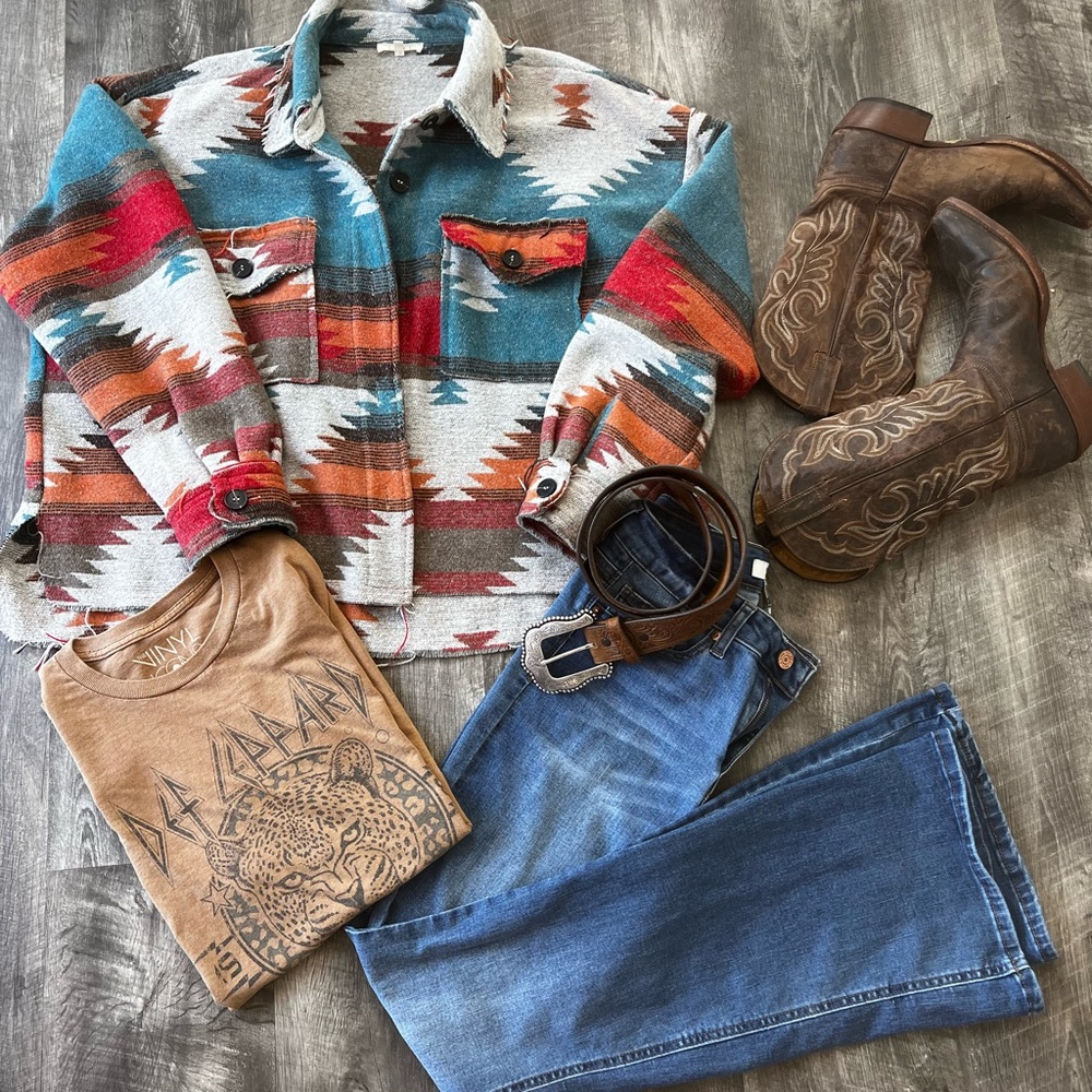 Tribal geometric jacket. Other items in the picture not included.